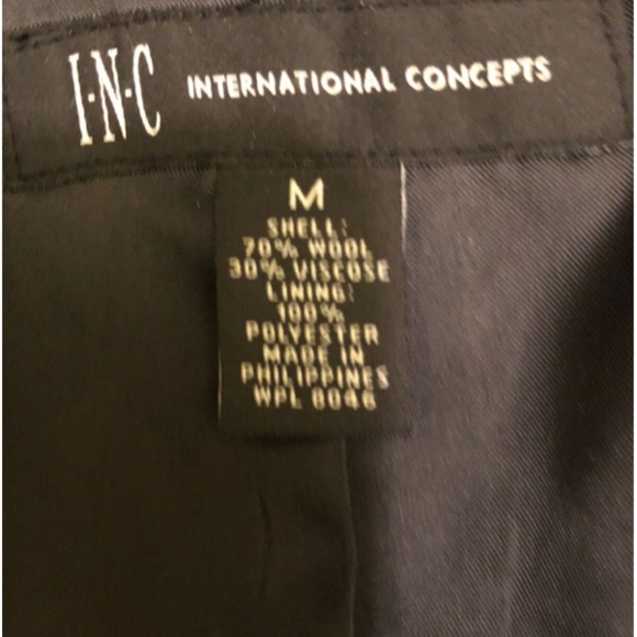 INC International Concepts Black Button Up Wool Winter Lined Coat Mens SZ M New - Picture 8 of 8